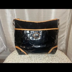 Black shiny coach purse